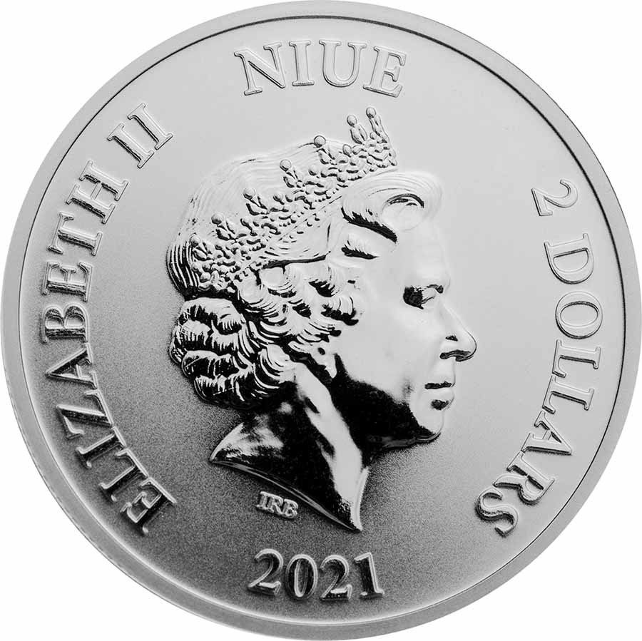 未流通品 2021年 ニウエ ミッキー＆グーフィー １オンス .999 銀貨 